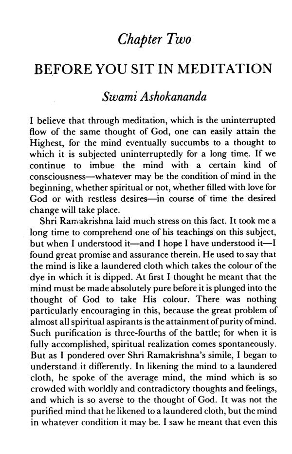 Meditation - Monks of the Ramakrishna Order