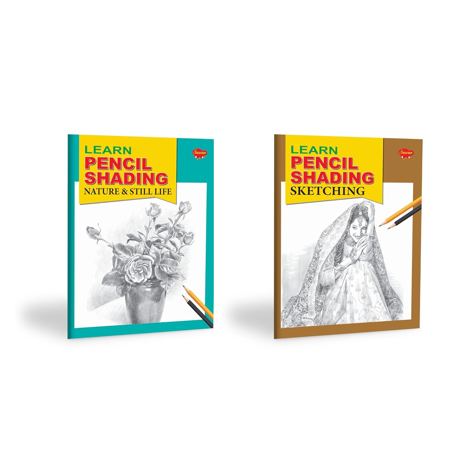 Set of 2 Books, Learn Pencil Shading Nature & Still Life and Learn Pencil Shading Sketching