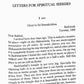 LETTERS FOR SPIRITUAL SEEKERS