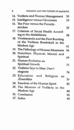 Vedanta and the Future of Mankind Swami Ranganathananda