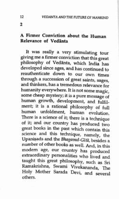 Vedanta and the Future of Mankind Swami Ranganathananda