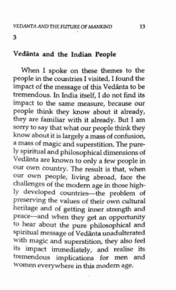 Vedanta and the Future of Mankind Swami Ranganathananda