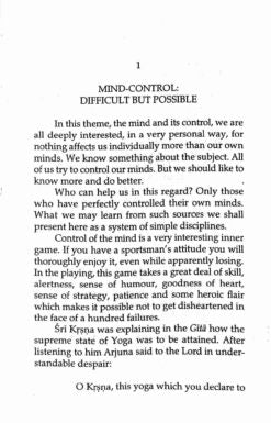 The Mind and Its Control