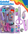 5 in 1 FunBlast Cartoon Stationery Set – Kawaii Stapler with Scissor, Washi Tape for Office, School, Home, Portable Mini Size Stapler with 400 Staples Blister, Stapler Machine for Paper