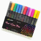 Asera Double Effect Outliner Pen 12 Colors Self-Outline Metallic Markers Glitter Art and Craft Pen Writing Drawing Pens Stationery