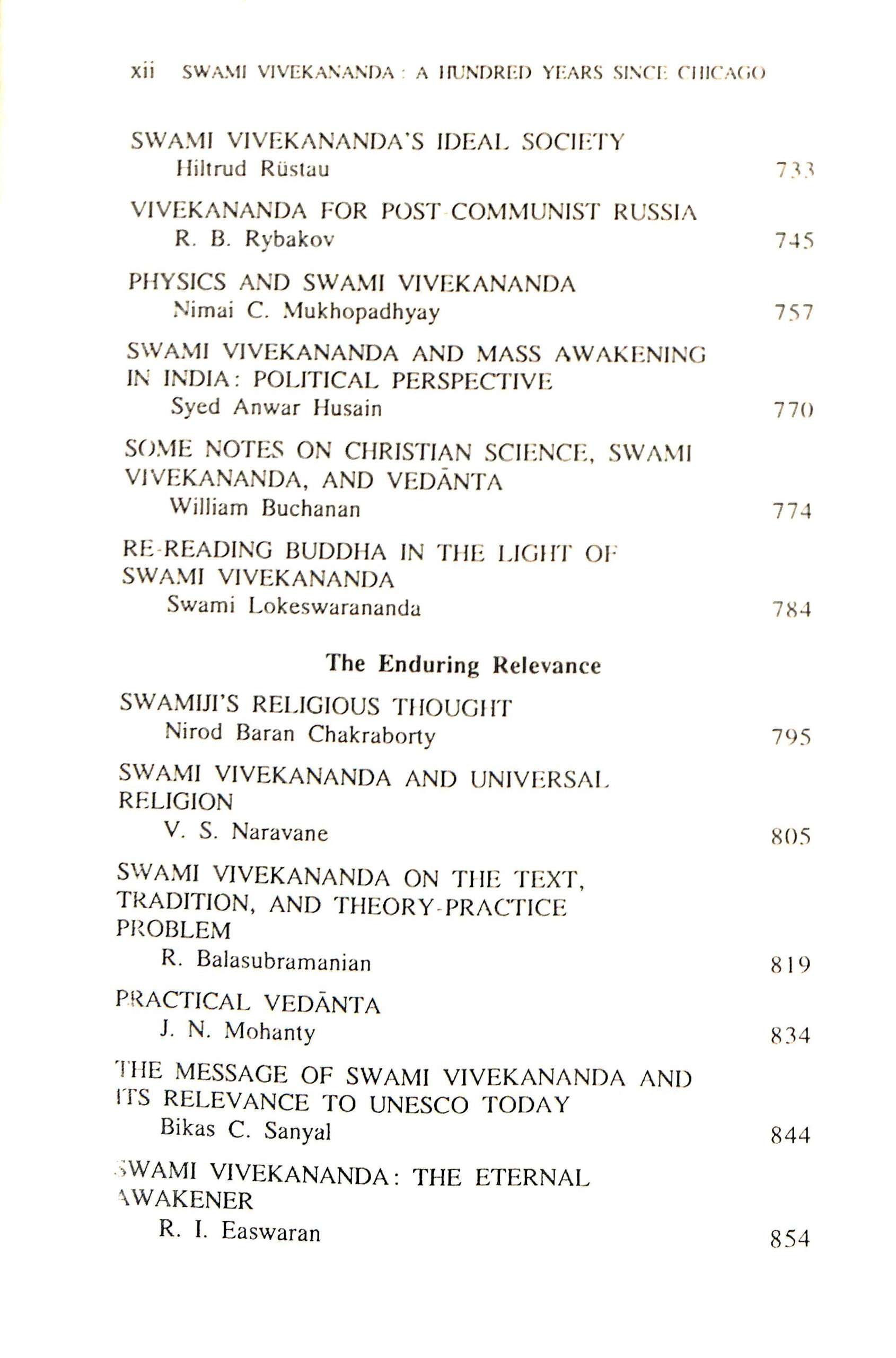 Swami Vivekananda: Hundred Years Since Chicago: Commemorative Volume