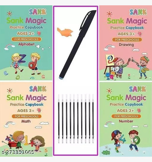 Sank Magic Practice Copybook, (4 BOOK+10 REFILL+1 pen+1 grip)